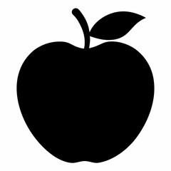 Black Silhouette Velvet Apple Vector Art