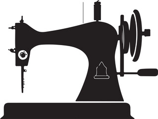 black and white sewing machine logo type silhouette design