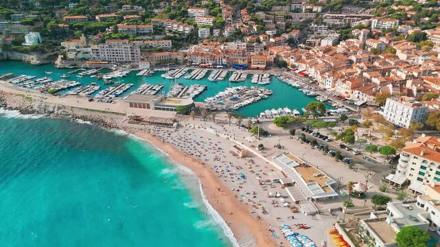 Aerial view of Cassis on the French Riviera, southern France