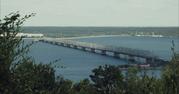 Imperial bridge over Volga river in Uyanovsk oblast, Russia