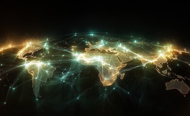 A globe with many lights on it