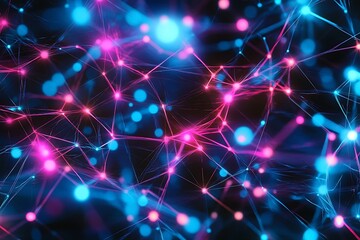 Innovative science background with abstract digital elements, showcasing network connection structures and big data technology
