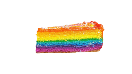 A Beautiful Slice of Rainbow Cake Showcasing Its Vibrant Layers Ideal for Celebrations and Special Occasions.