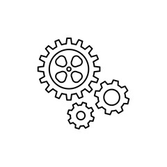 Layered Gear Outline Icon shows complex mechanism.