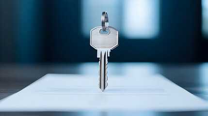 Unlocking opportunities key on paper office setting photography minimalist environment close-up view concept of possibility