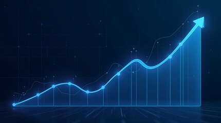 Fototapeta premium Upward Trend: A Visual Representation of Exponential Growth and Success in Business and Finance