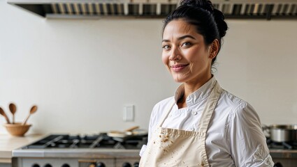 Ritratto di cuoca in cucina