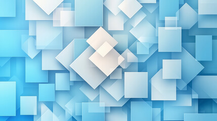 Obraz premium Abstract blue geometric design with overlapping squares creating a modern, digital aesthetic. Perfect for technology and innovation themes.