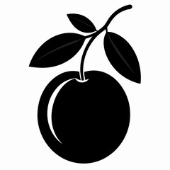 Elegant Black Silhouette of Burdekin Plum - Vector Design