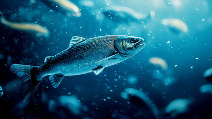 Majestic fish swimming in a serene underwater environment