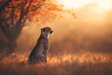 Cheetah Sunset: Wild Cat Golden Hour