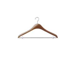 Elegant Wooden Hanger: a classic, wooden clothes hanger, gracefully designed for storing and displaying garments. The gentle curve, sleek design.
