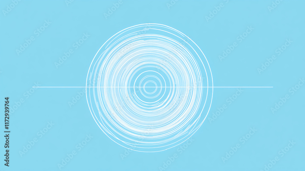 Poster A circle created with a single line of tick marks extending outward, set against a minimalist background, ideal for a modern wallpaper presentation.

