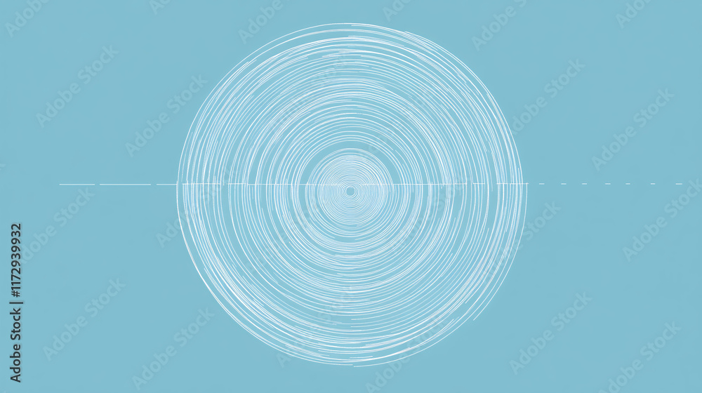 Poster A circle created with a single line of tick marks extending outward, set against a minimalist background, ideal for a modern wallpaper presentation.

