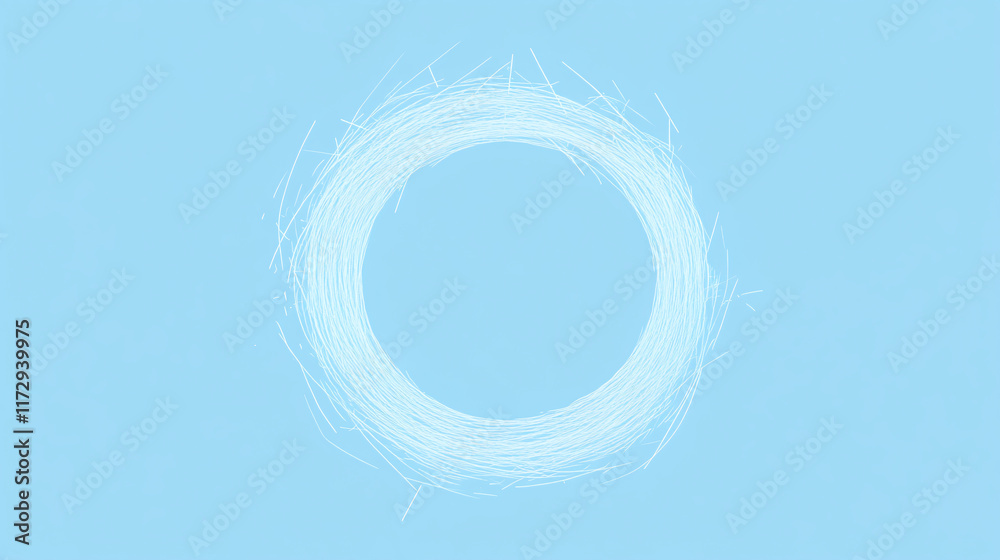 Poster A circle created with a single line of tick marks extending outward, set against a minimalist background, ideal for a modern wallpaper presentation.

