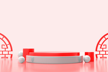 3d render of a court with a carpet