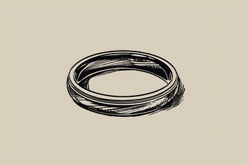 Fototapeta premium vintage wedding ring drawing