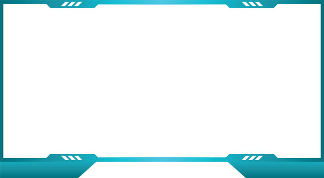 Modern Twitch Overlay Digital Interface Frame with Sleek Sci-Fi Geometric Design