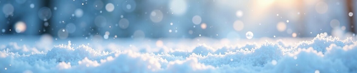 Obraz premium Softly falling snowflakes blanket the ground in a layer of delicate white crystals, white, serene