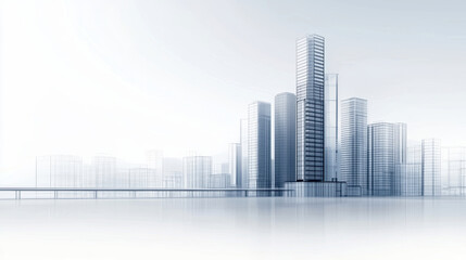 Futuristic city skyline with modern architectural designs