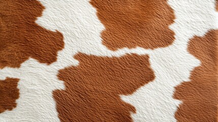 Close-up of textured brown and white cowhide pattern