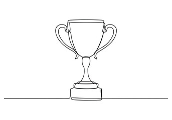Continuous One-Line Drawing of an Award Trophy - Minimalist Achievement Art