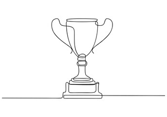 Continuous One-Line Drawing of an Award Trophy - Minimalist Achievement Art