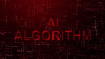 AI algorithm text data line technology red