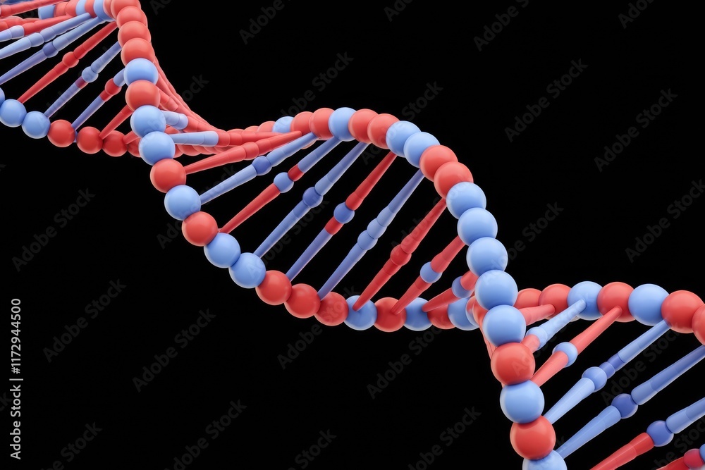 Aufkleber 3D rendering of a DNA double helix, illustrating the genetic code's structure and complexity.