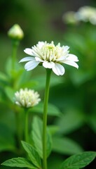 White lace flower Orlaya grandiflora in garden, garden plant, perennial