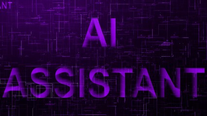 AI assistant text technology data line purple color
