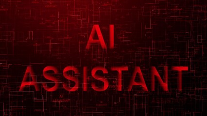 Fototapeta premium AI assistant text technology data line red