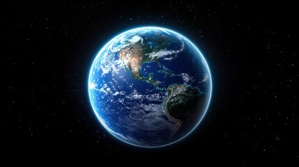 Obraz premium A conceptual image of Earth with green energy icons, emphasizing ESG principles for a sustainable future.