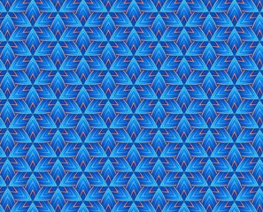 Geometric Starburst Pattern in Vibrant Blue and Orange – Seamless Abstract Design