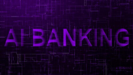AI banking text technology data line purple