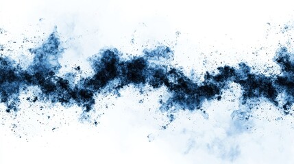 Obraz premium Noise Modulation Bandwidth concept. Abstract blue ink splatter on a light background.