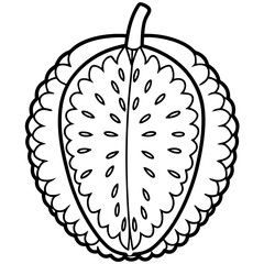 Jackfruit line art vector