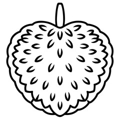 Jackfruit line art vector