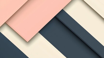 Abstract composition of layered geometric shapes in soft colors.