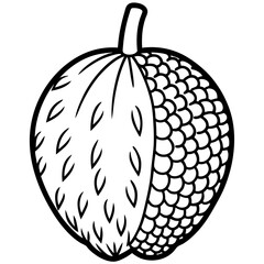 Jackfruit line art vector