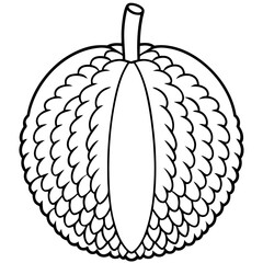 Jackfruit line art vector
