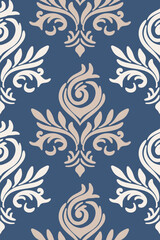 Damask seamless pattern.  For easy making seamless pattern use it for filling any contours. Repeated designs for wallpaper, branding, web design, invitations, blankets, bedspreads.