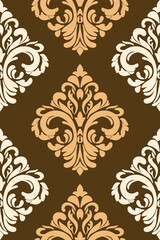 Damask seamless pattern element. Vector Illustration. Repeated designs for wallpaper, branding, web design, invitations, blankets, bedspreads.