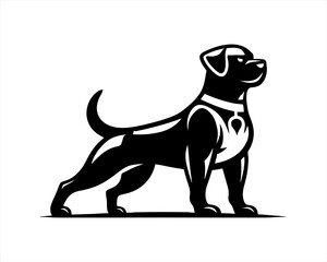 Dog logo design vector illustration. Black and white dog logo template	
