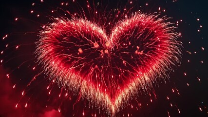 heart shaped fireworks for Valentine's Day - Powered by Adobe