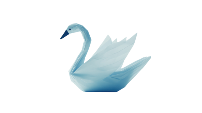 Elegant Pale Blue Origami Swan Artisanal Creation Perfect for Home Decor or Creative Projects.