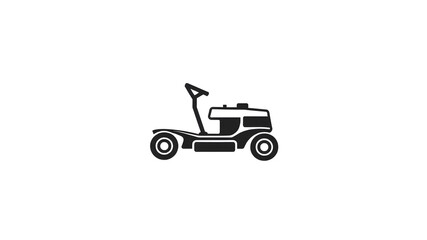 Lawn mower logo on white background. Generative AI