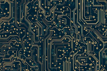 Abstract close-up of a glowing blue digital circuit board, showcasing intricate connections and technological design on a black background.
