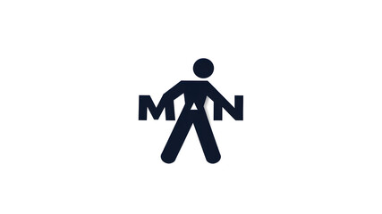 Man logo icon on white background. Generative AI
