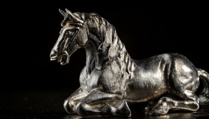 銀色の馬の置物